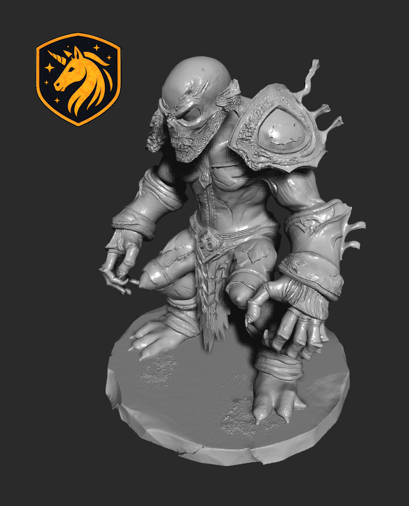 Armored Necromancer Miniature for D&D / Pathfinder (1x1 to 4x4 Bases)