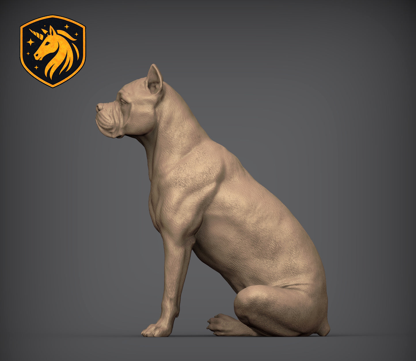 Cane Corso (Sitting Pose) – Unpainted ABS Resin Model | Realistic Dog Sculpture