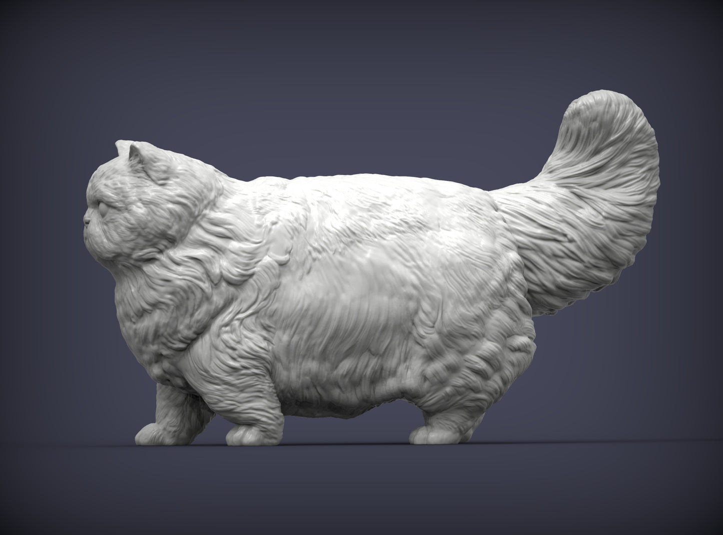 Persian Cat Standing Pose – Unpainted ABS Resin Model, Realistic Long-Haired Cat Sculpture, Collector's Display Piece