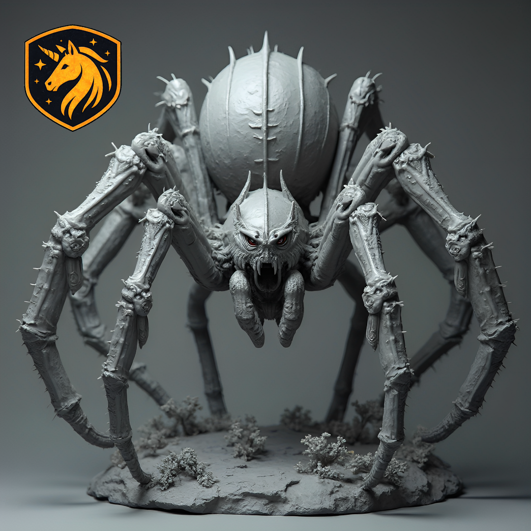 Arachnid Horror Miniature | Monstrous Spider Boss for D&D & Pathfinder | Unpainted Resin