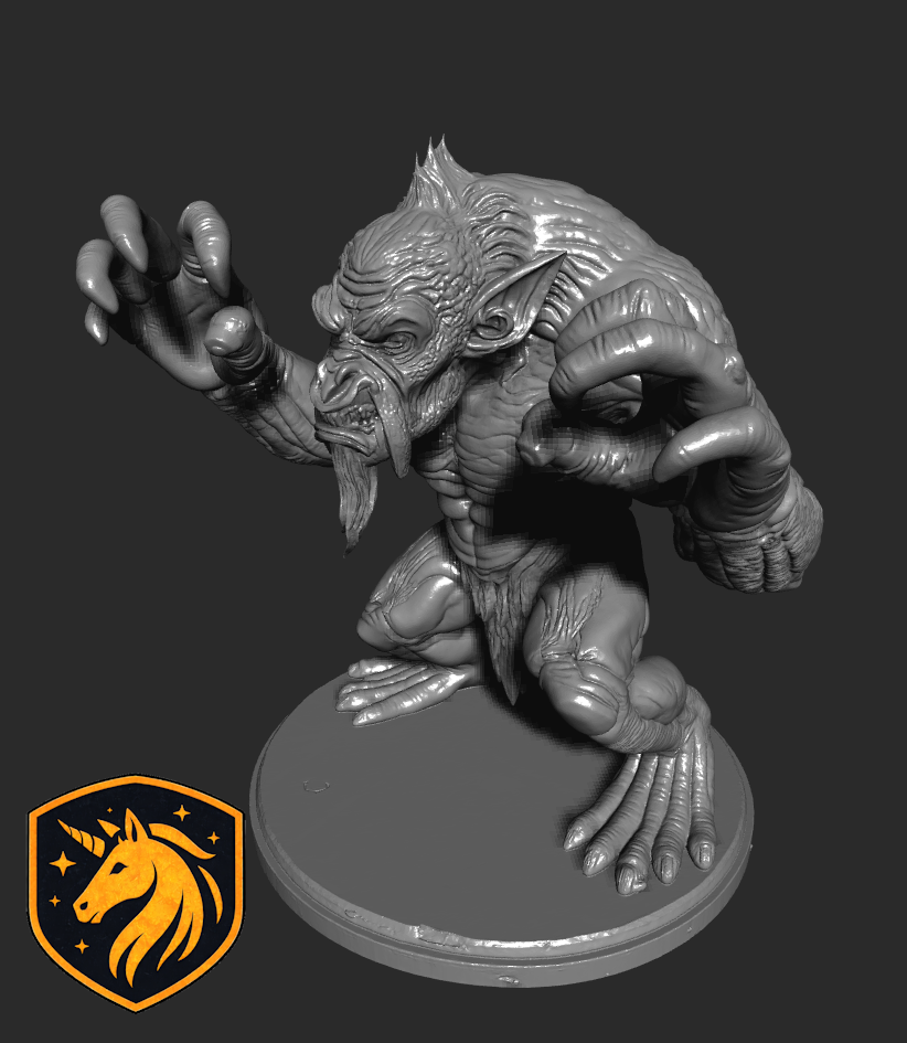 Grotesque Brute Miniature | Monstrous Humanoid for D&D & Pathfinder | Unpainted Resin