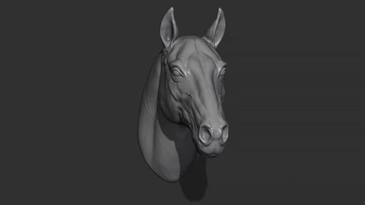 Horse Head Wall Art Mount (No Forelock) | 3D Printed Bust | Standard, Large, Extra Large & LifeSize Available
