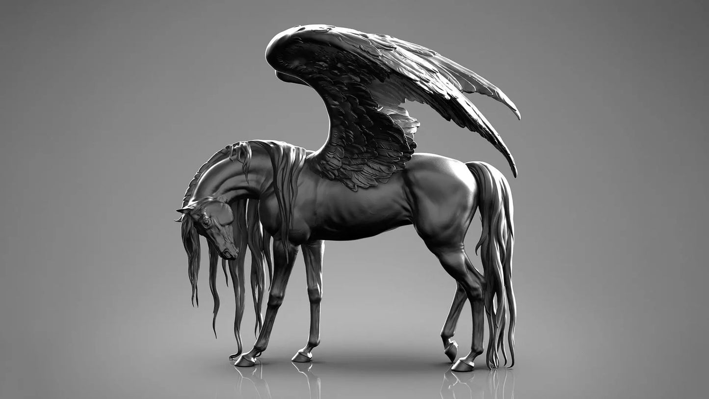 Pegasus Horse Model Artist | Unpainted ABS White Resin