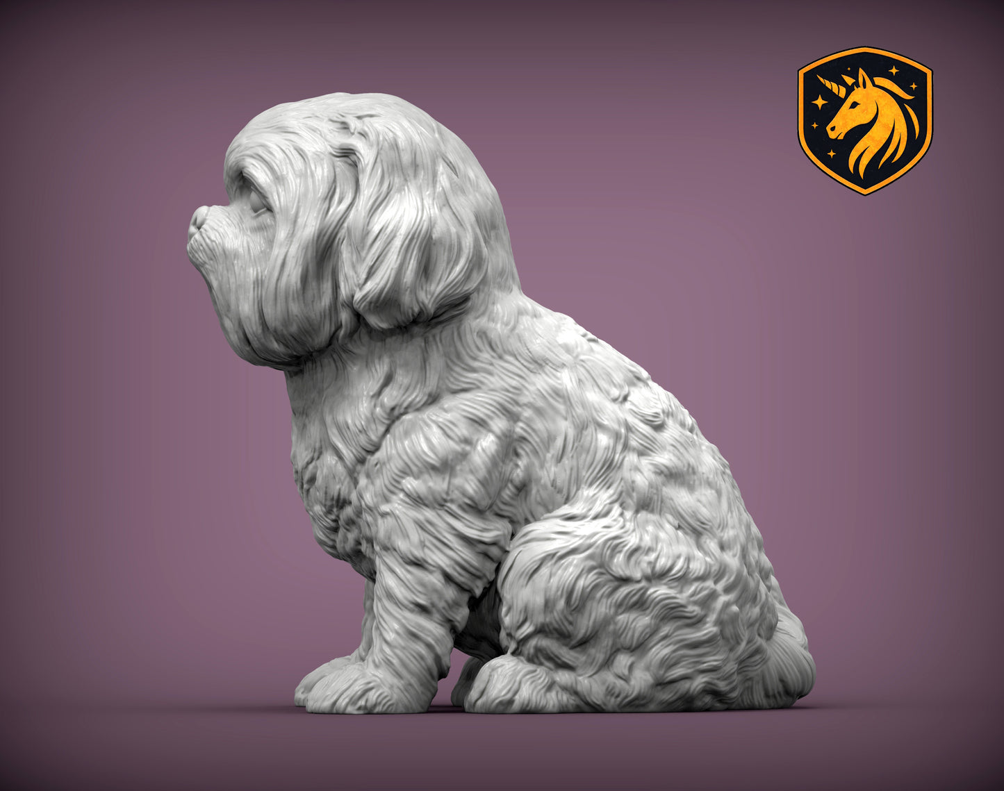 Shih Tzu (Sitting Pose) – Unpainted ABS Resin Model | Realistic Dog Sculpture