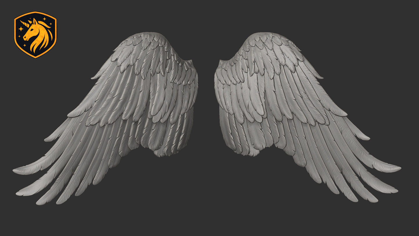 Angel Wings (Pair - Style 1) for Model Horse Artists – Unpainted Resin | All Scales Available