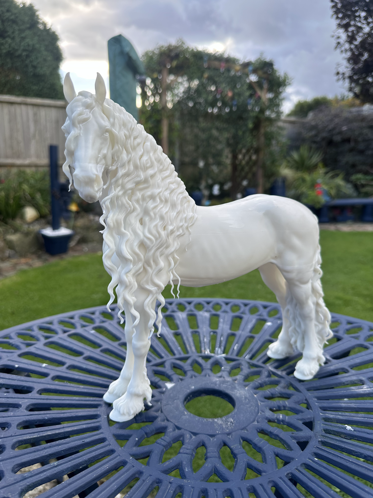 Friesian Horse | Unpainted ABS White Resin