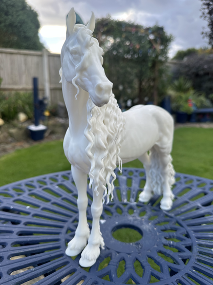 Friesian Horse | Unpainted ABS White Resin