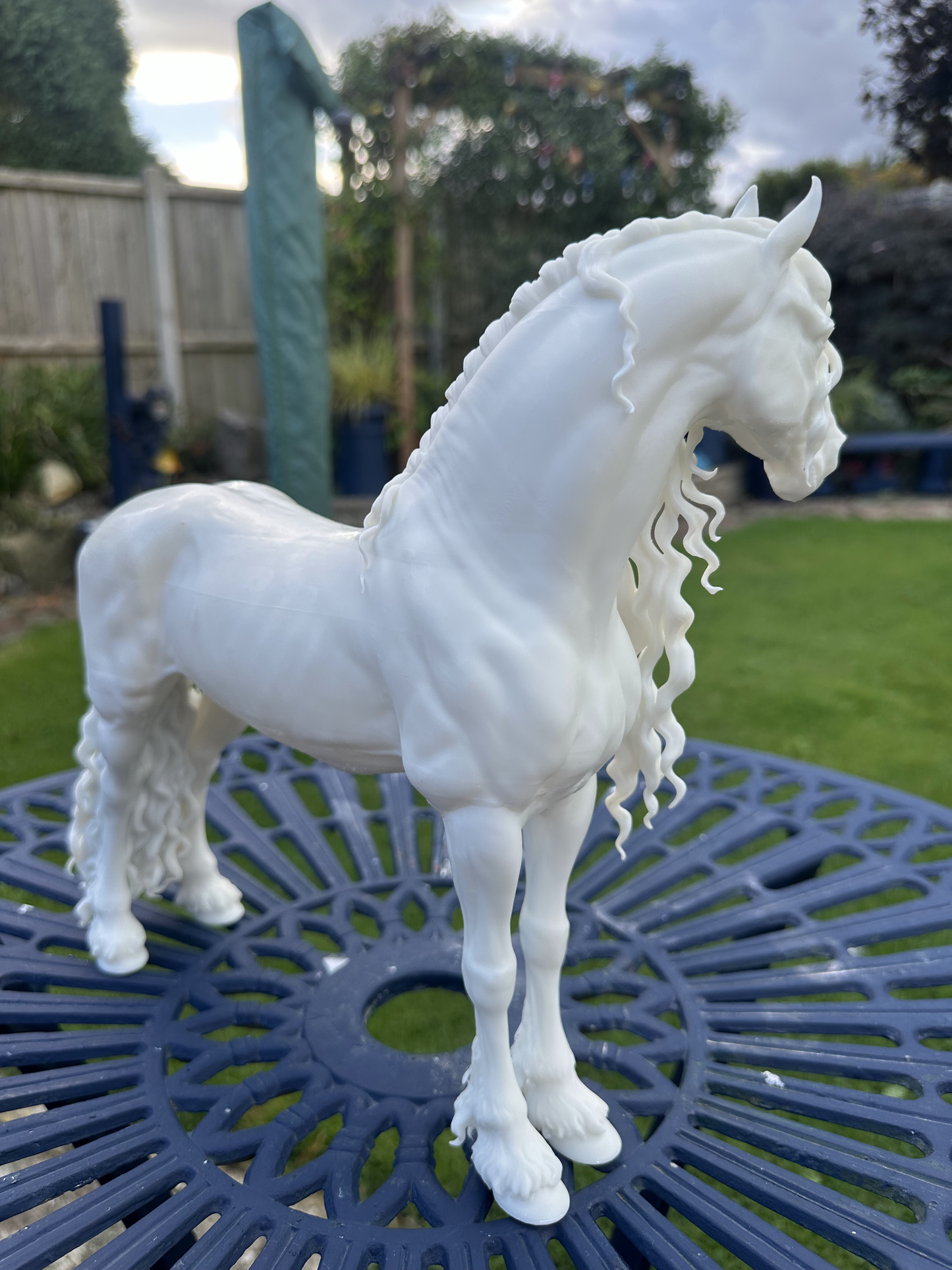 Friesian Horse | Unpainted ABS White Resin