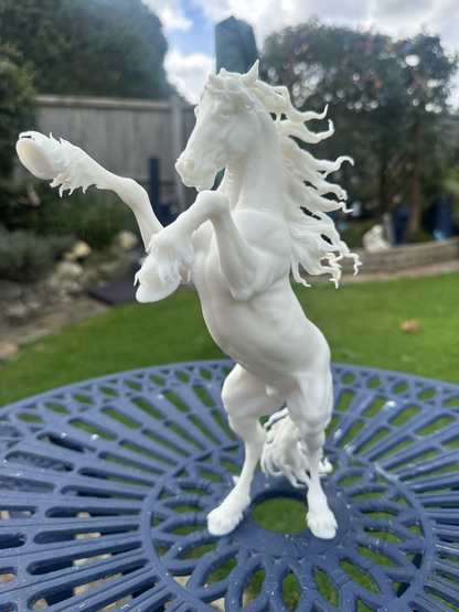 Friesian Horse (Rearing) Resin Model | Unpainted ABS White Resin