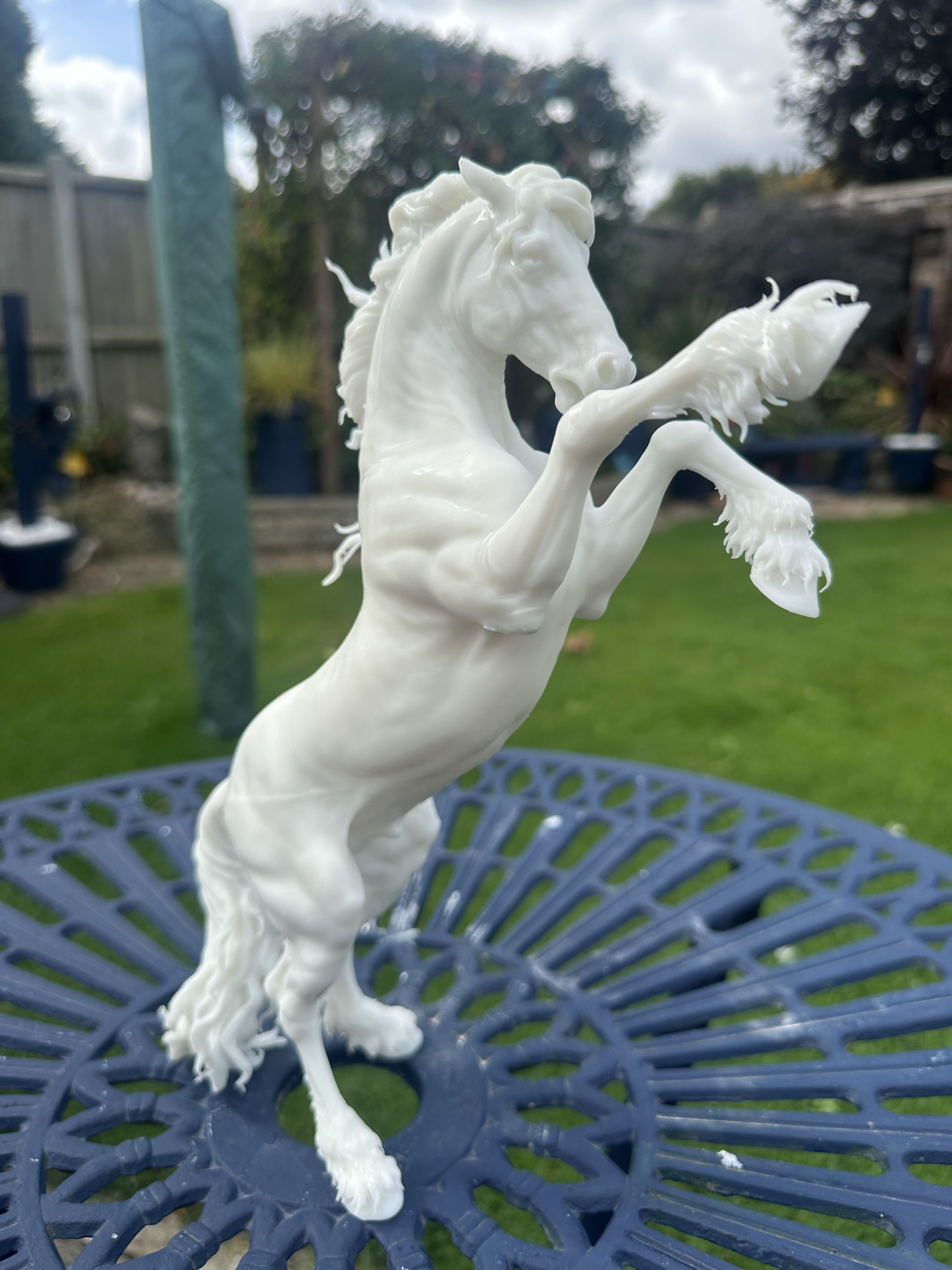 Friesian Horse (Rearing) Resin Model | Unpainted ABS White Resin