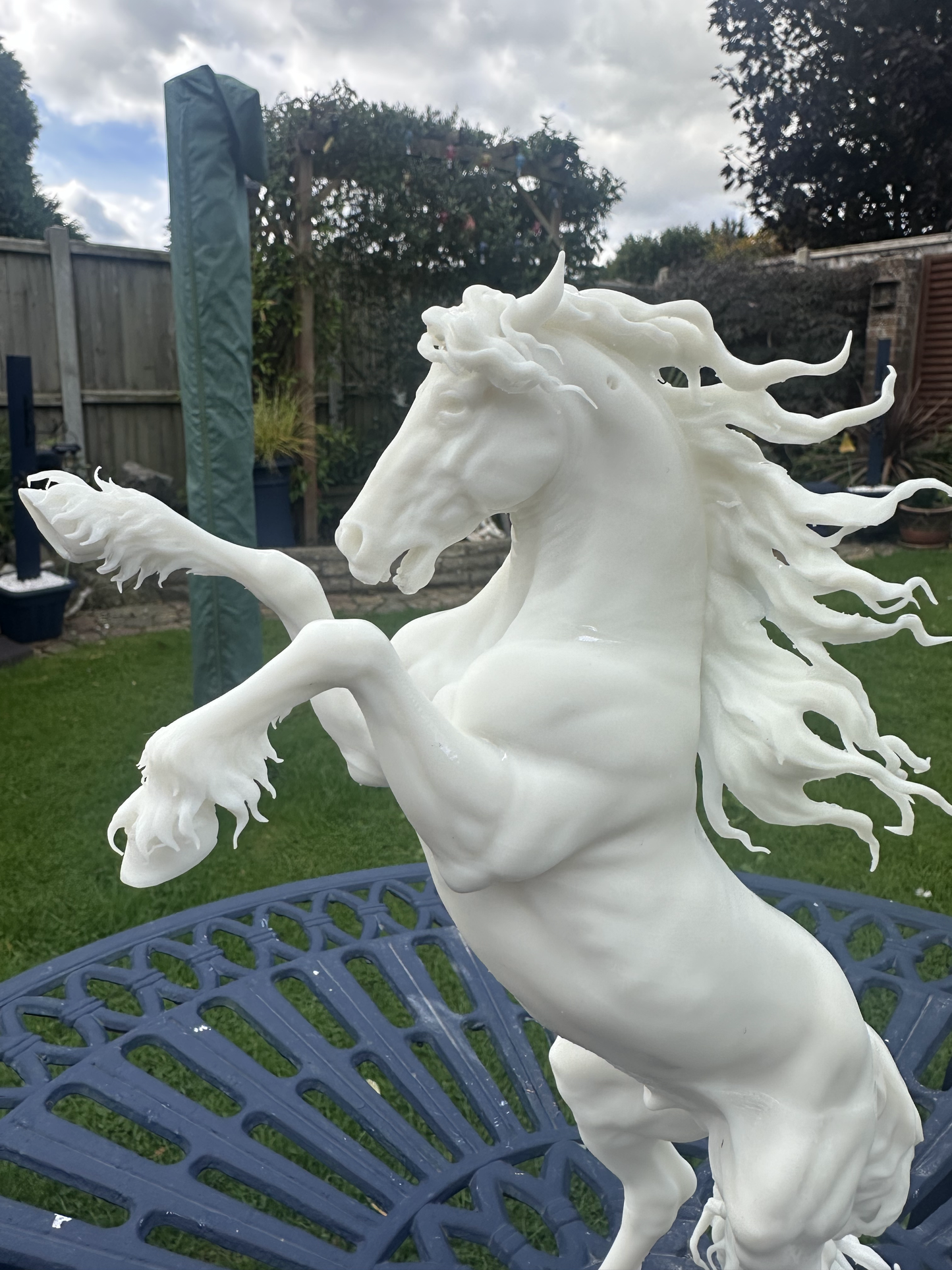 Friesian Horse (Rearing) Resin Model | Unpainted ABS White Resin