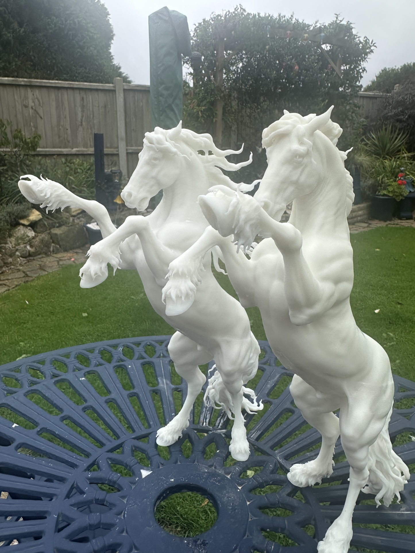 Friesian Horse (Rearing) Resin Model PAIR | Unpainted ABS White Resin