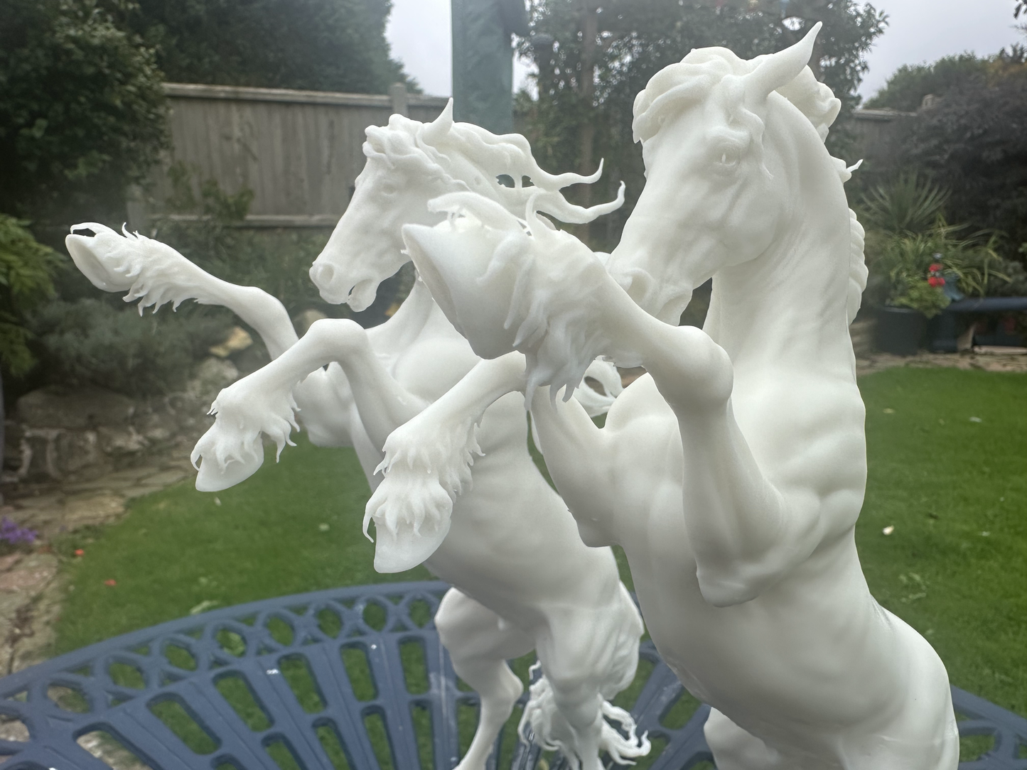 Friesian Horse (Rearing) Resin Model PAIR | Unpainted ABS White Resin