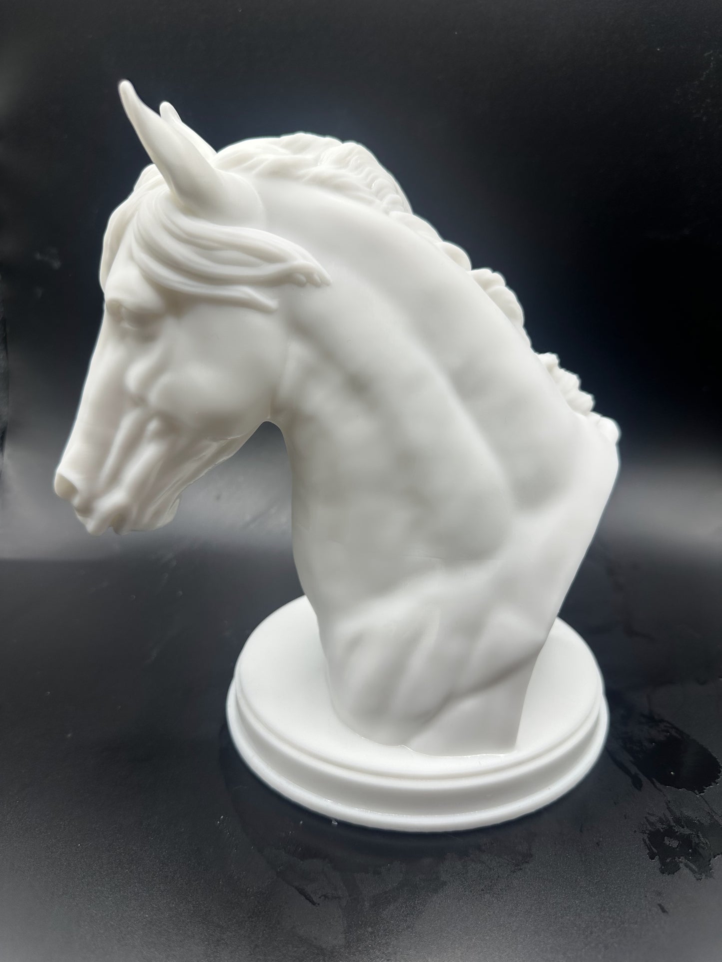 Friesian Horse Bust Model Artist | Unpainted ABS White Resin