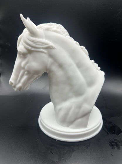 Friesian Horse Bust Model Artist | Unpainted ABS White Resin