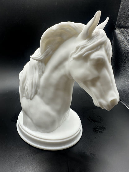 Friesian Horse Bust Model Artist | Unpainted ABS White Resin