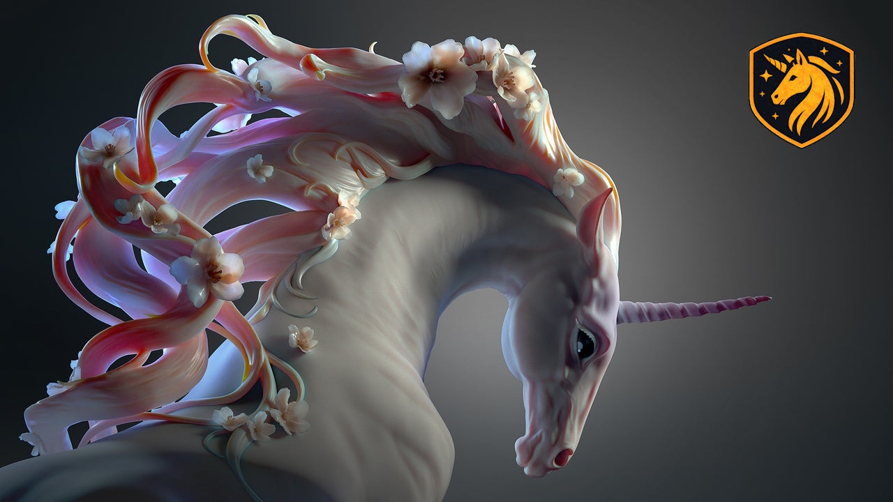 Flowering Unicorn Resin Model | Unpainted ABS White Resin
