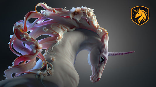 Flowering Unicorn Resin Model | Unpainted ABS White Resin