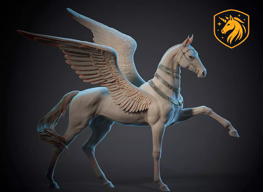 Akhal-Teke Pegasus | Unpainted ABS White Resin