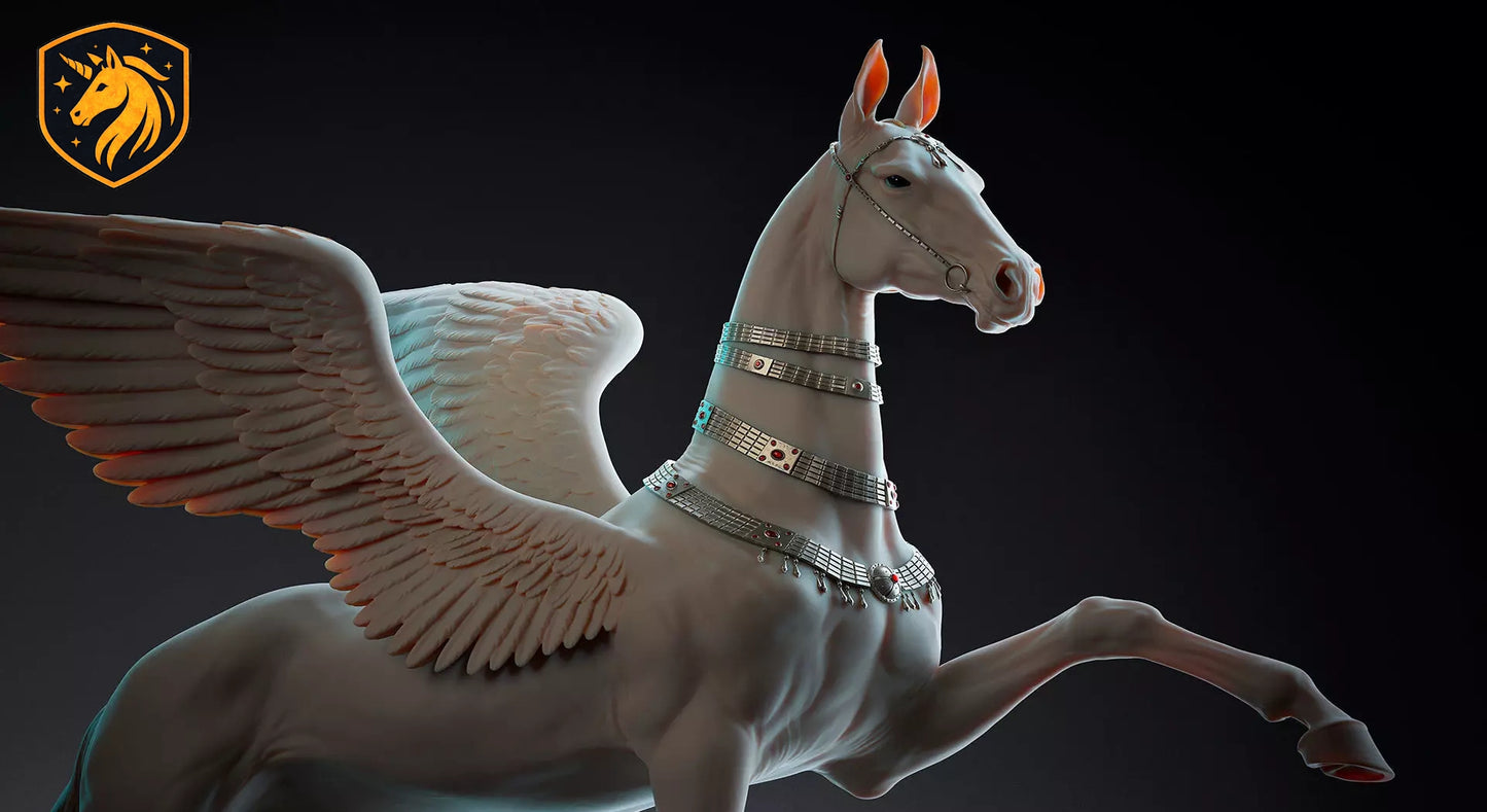 Akhal-Teke Pegasus | Unpainted ABS White Resin