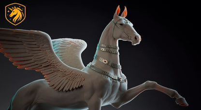 Akhal-Teke Pegasus | Unpainted ABS White Resin