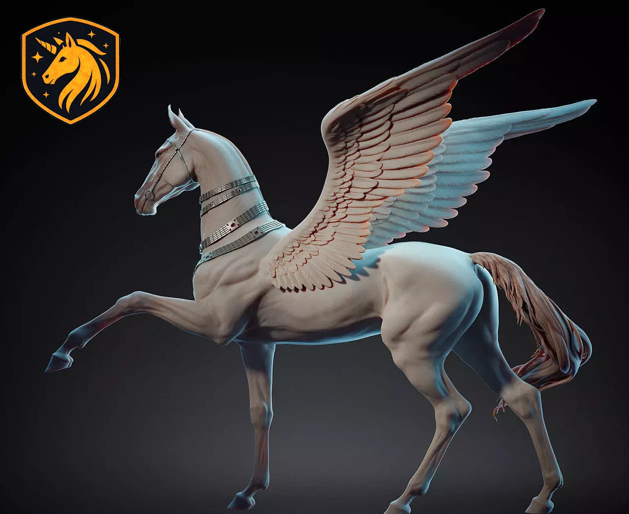 Akhal-Teke Pegasus | Unpainted ABS White Resin