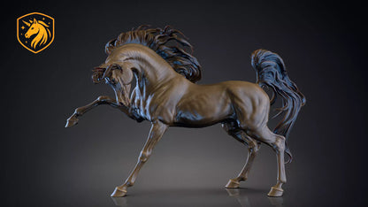 Arabian Horse Striking Out Resin Model | Unpainted ABS White Resin