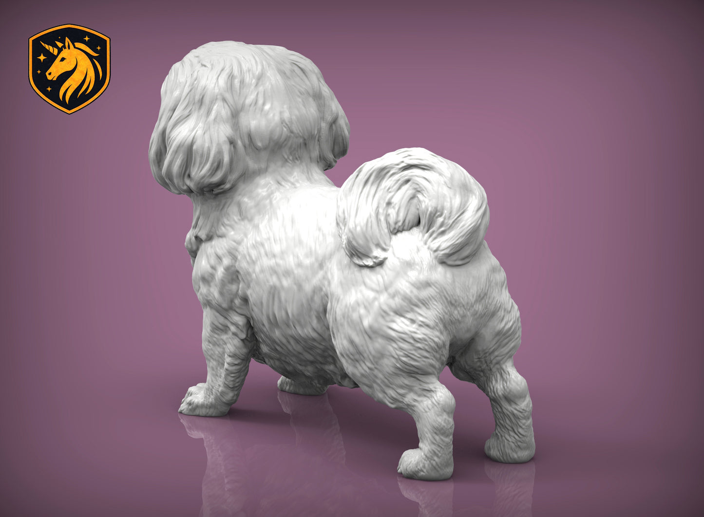 Shih Tzu (Standing Pose) – Unpainted ABS Resin Model | Realistic Dog Sculpture