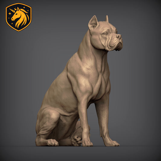 Cane Corso (Sitting Pose) – Unpainted ABS Resin Model | Realistic Dog Sculpture