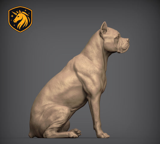 Cane Corso (Sitting Pose) – Unpainted ABS Resin Model | Realistic Dog Sculpture
