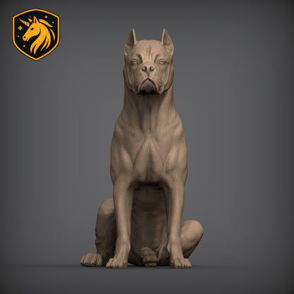 Cane Corso (Sitting Pose) – Unpainted ABS Resin Model | Realistic Dog Sculpture