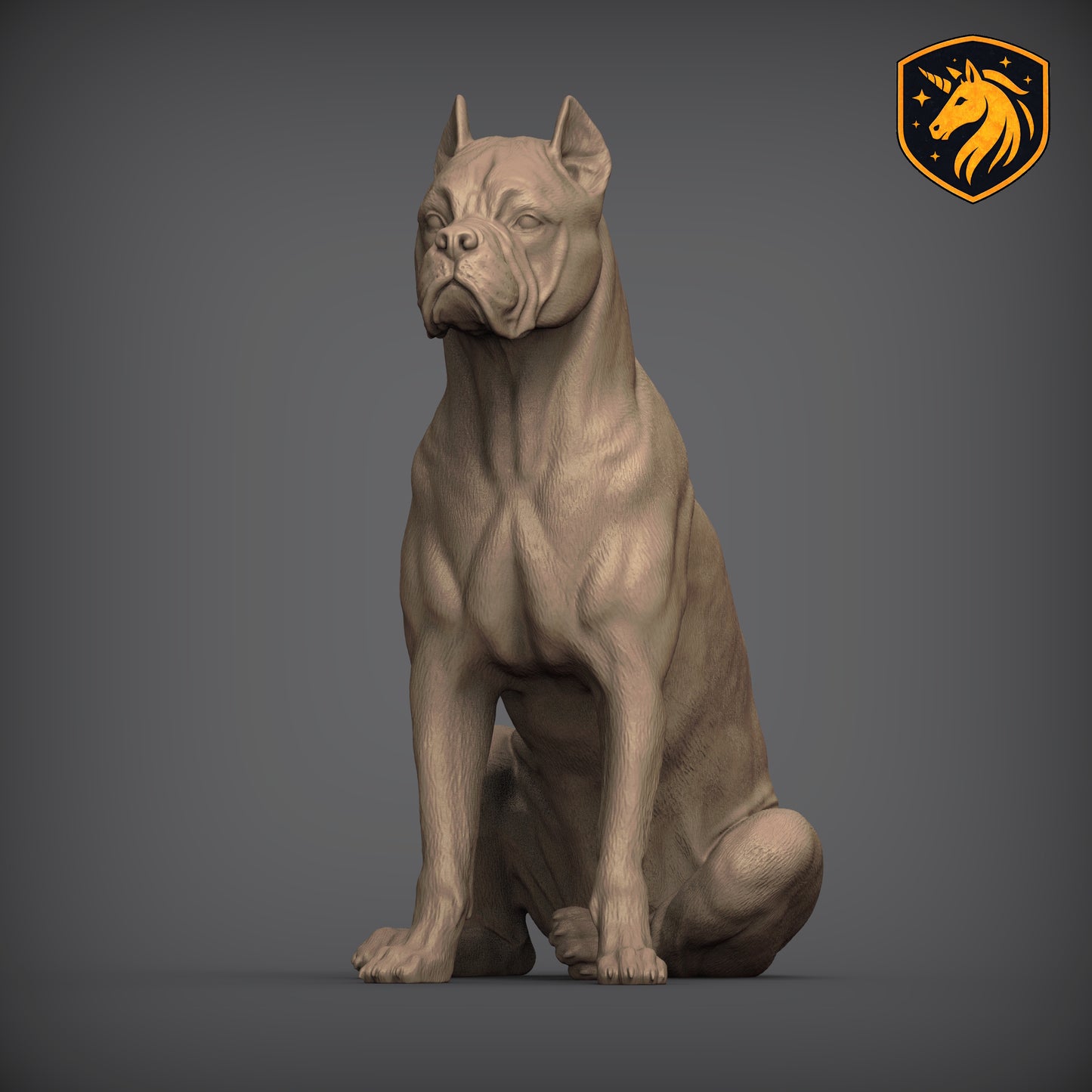 Cane Corso (Sitting Pose) – Unpainted ABS Resin Model | Realistic Dog Sculpture