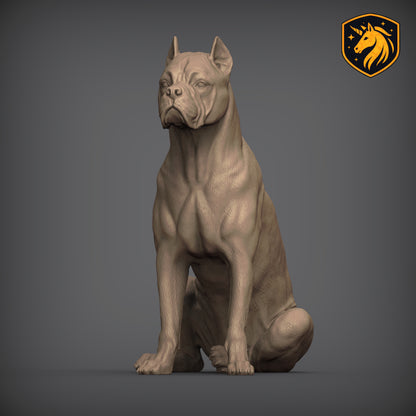 Cane Corso (Sitting Pose) – Unpainted ABS Resin Model | Realistic Dog Sculpture