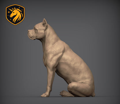 Cane Corso (Sitting Pose) – Unpainted ABS Resin Model | Realistic Dog Sculpture