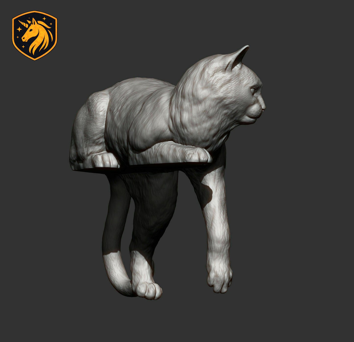 Cat Draped on Shelf Pose – Unpainted ABS Resin Model, Realistic Lounging Cat Sculpture, Edge-Hanging Display Piece