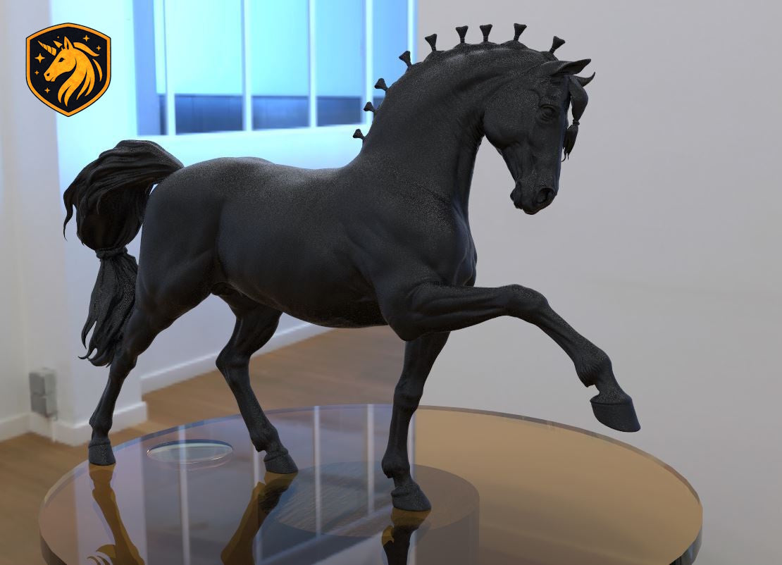 Andalusian Stallion – Elevated Collected Trot | Unpainted Resin Equine Model