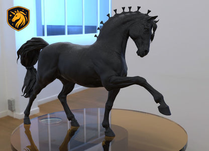 Andalusian Stallion – Elevated Collected Trot | Unpainted Resin Equine Model