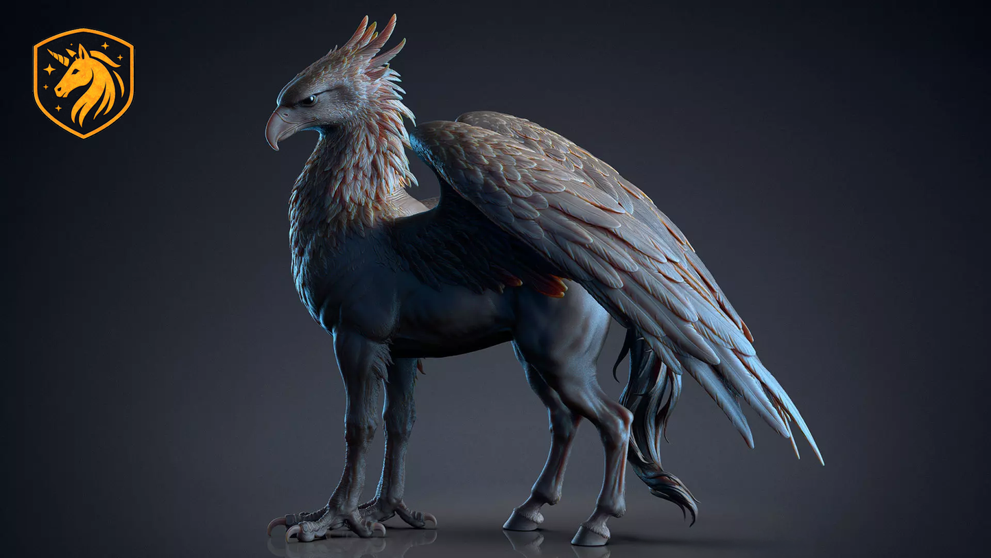 Hippogriff Horse Griffin | Unpainted ABS White Resin | Fantasy Creature Sculpture