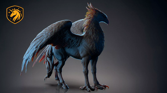 Hippogriff Horse Griffin | Unpainted ABS White Resin | Fantasy Creature Sculpture