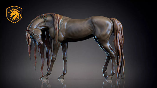 Horse Sadness Resin Model | Unpainted ABS White Resin