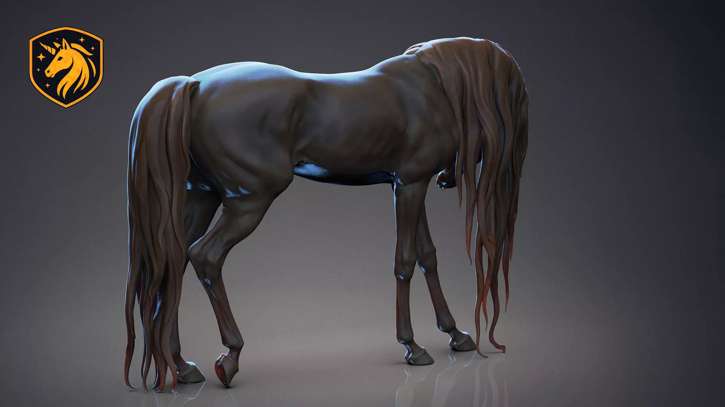 Horse Sadness Resin Model | Unpainted ABS White Resin
