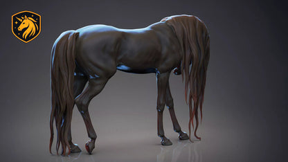 Horse Sadness Resin Model | Unpainted ABS White Resin