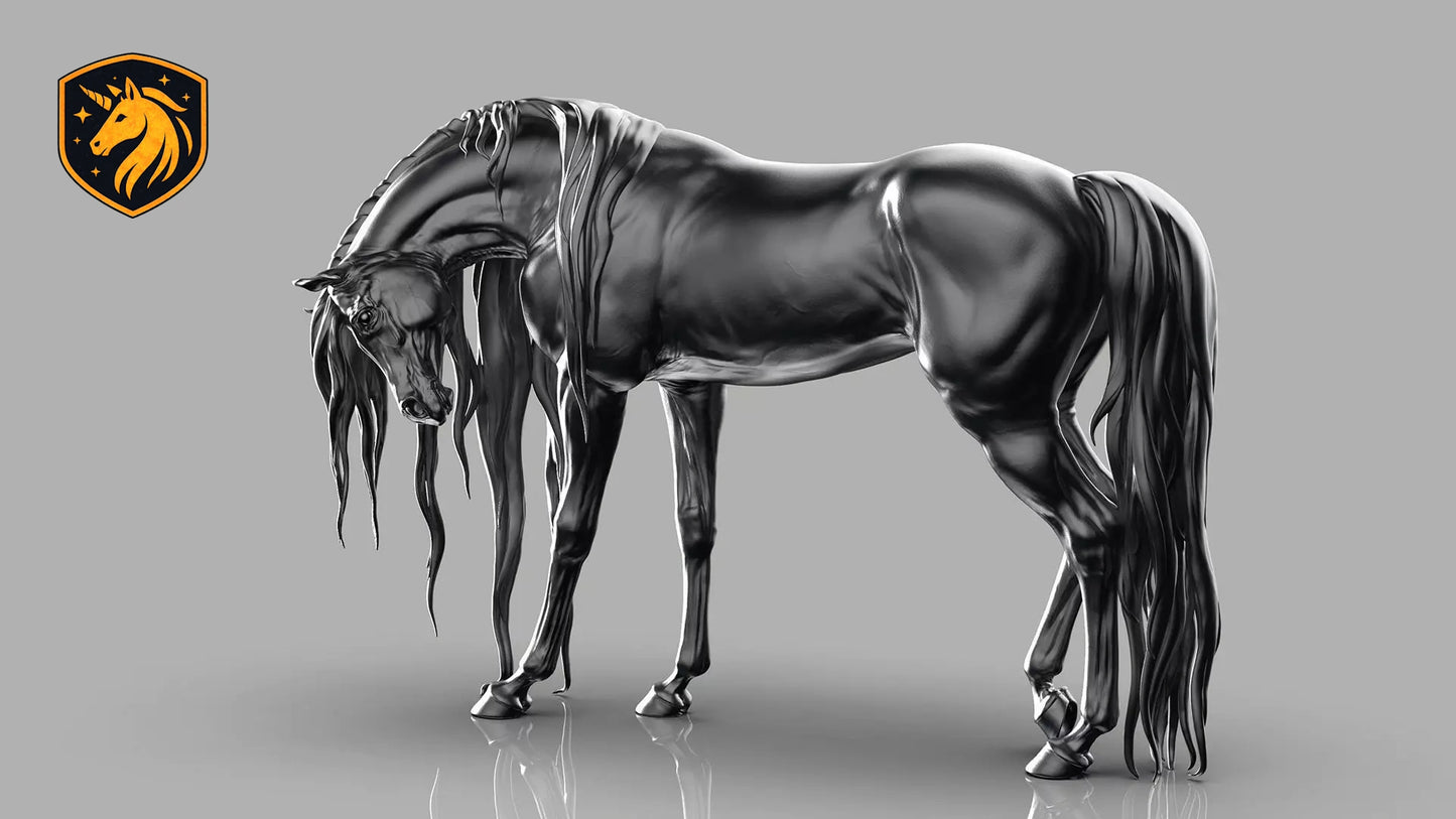 Horse Sadness Resin Model | Unpainted ABS White Resin