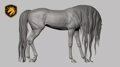 Horse Sadness Resin Model | Unpainted ABS White Resin