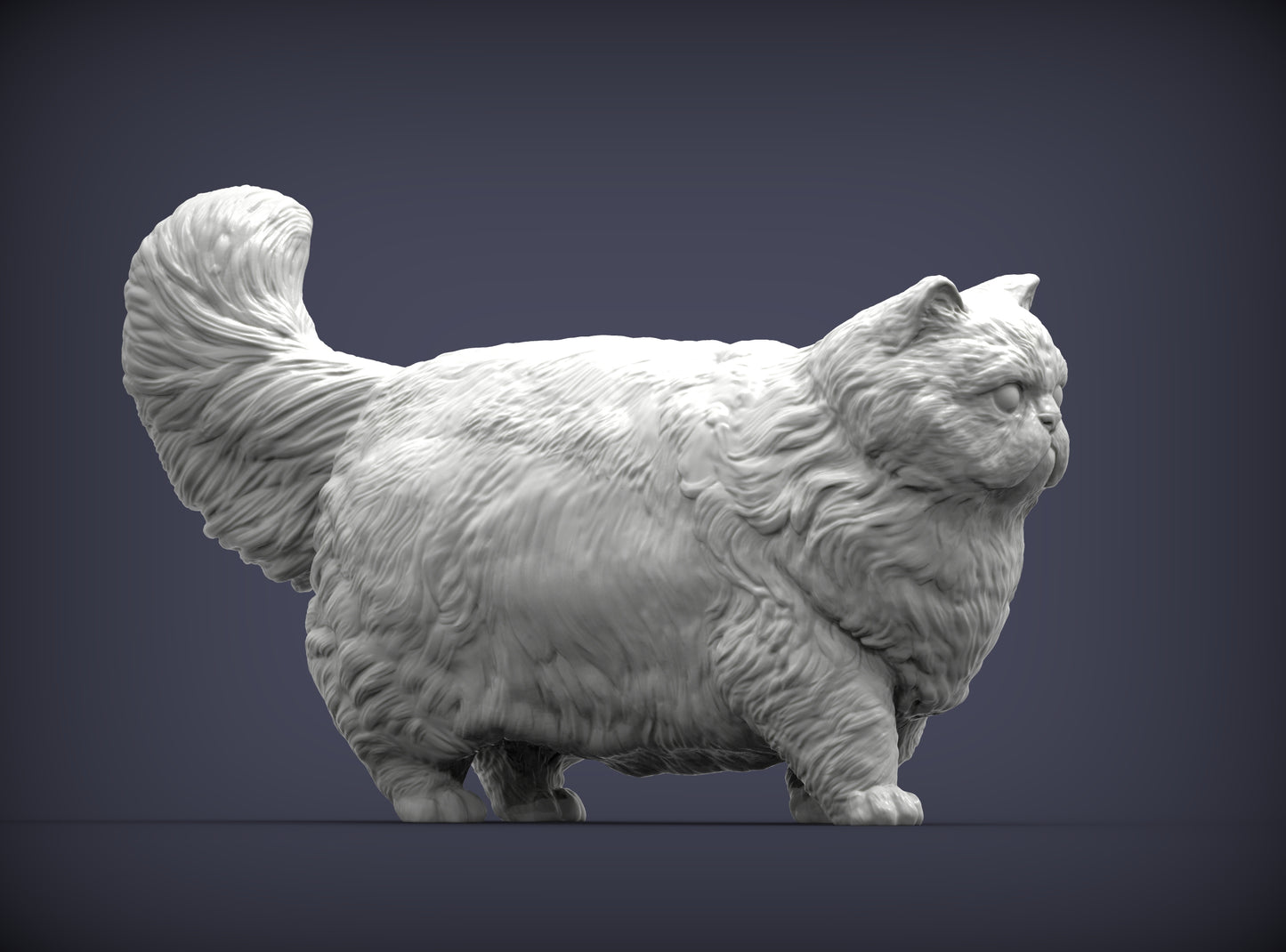 Persian Cat Standing Pose – Unpainted ABS Resin Model, Realistic Long-Haired Cat Sculpture, Collector's Display Piece