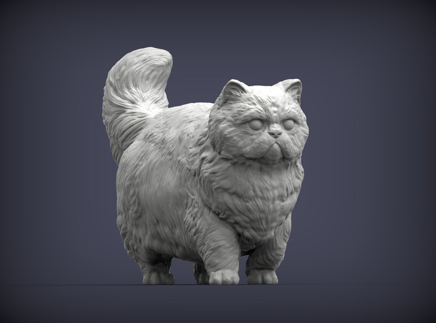 Persian Cat Standing Pose – Unpainted ABS Resin Model, Realistic Long-Haired Cat Sculpture, Collector's Display Piece