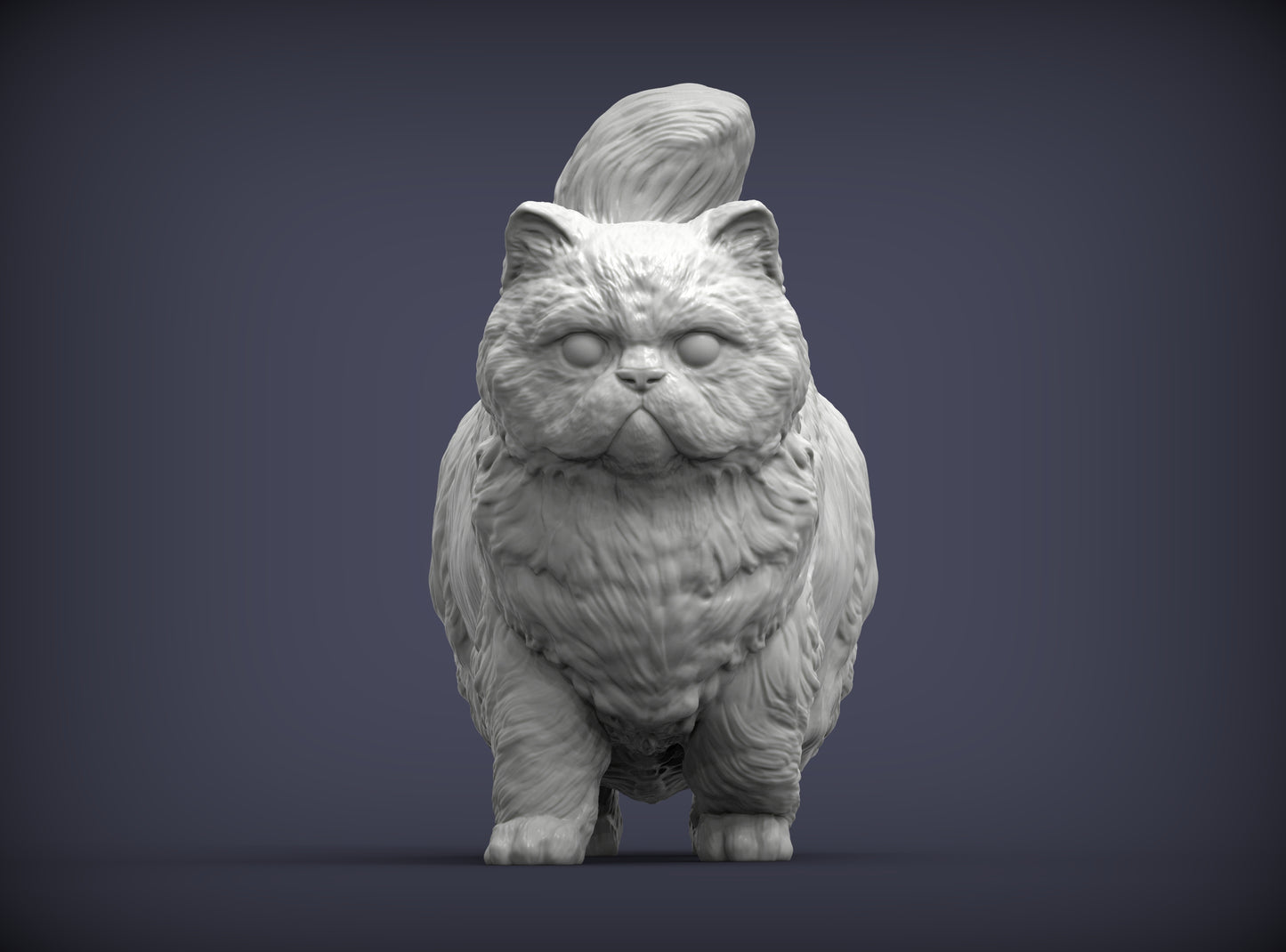 Persian Cat Standing Pose – Unpainted ABS Resin Model, Realistic Long-Haired Cat Sculpture, Collector's Display Piece