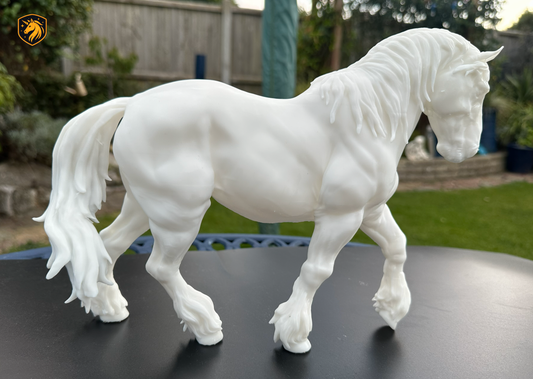 Suffolk Punch Horse Resin Model | 1/6 Scale Available | Unpainted ABS White Resin