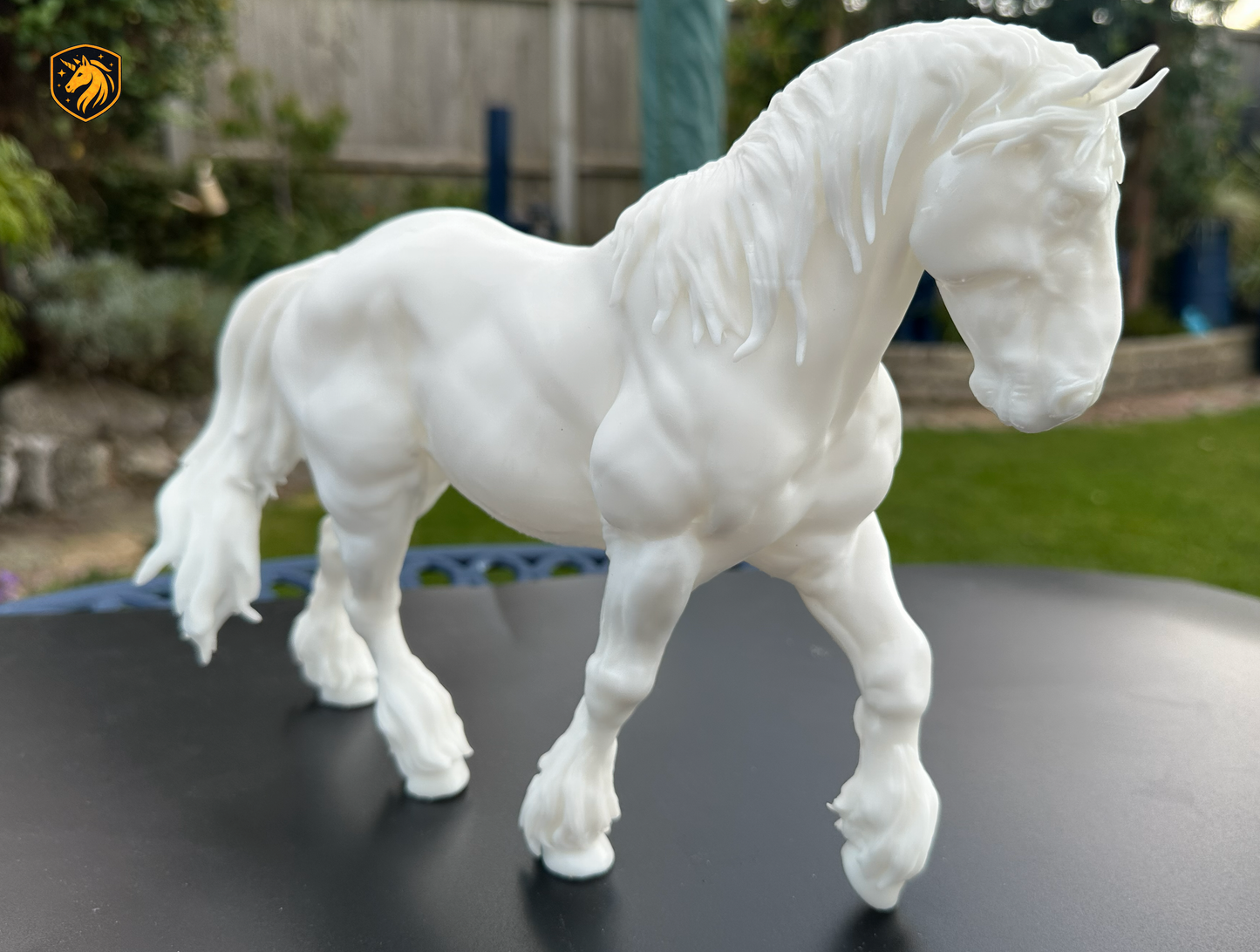 Suffolk Punch Horse Resin Model | 1/6 Scale Available | Unpainted ABS White Resin
