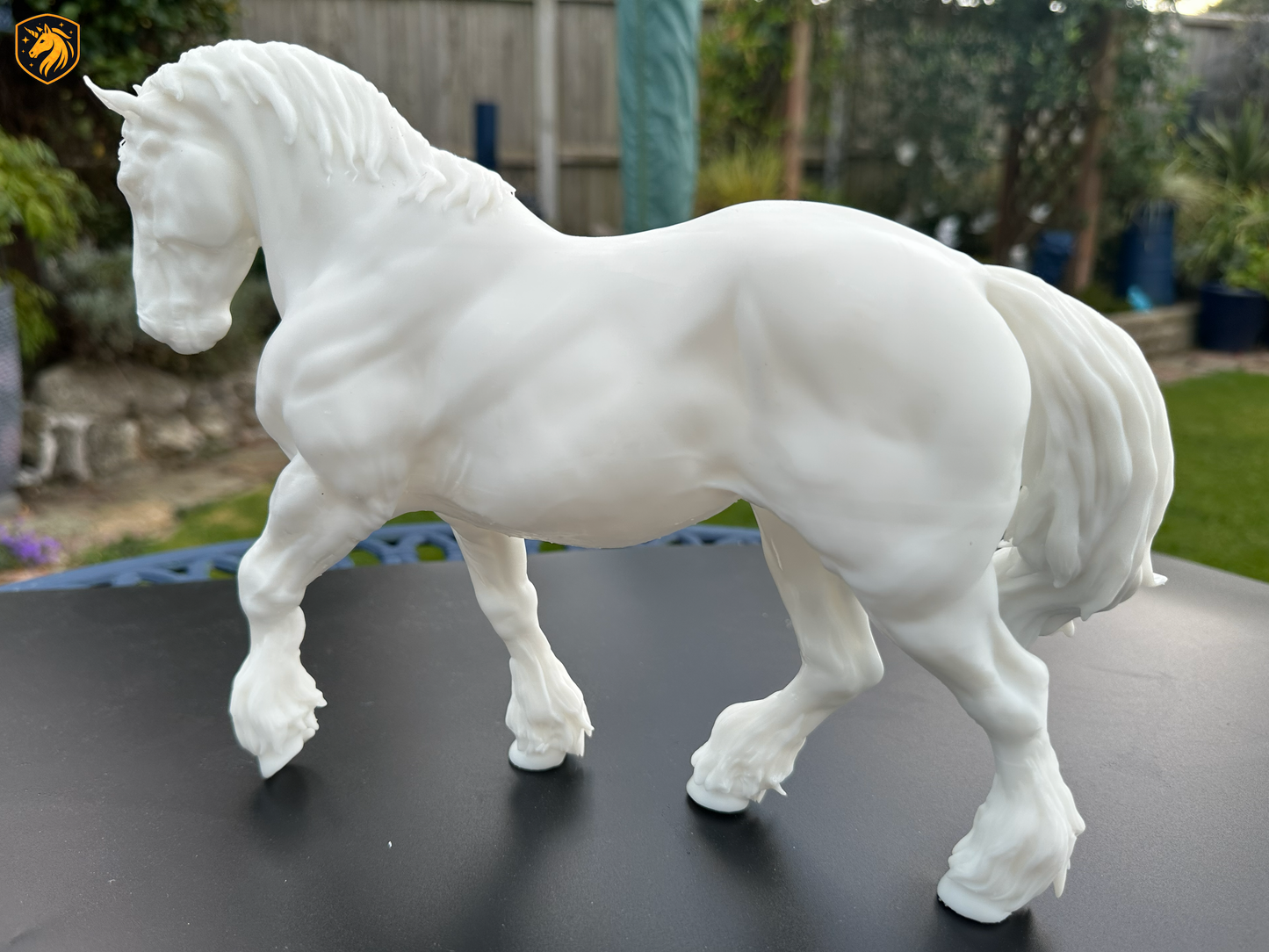 Suffolk Punch Horse Resin Model | 1/6 Scale Available | Unpainted ABS White Resin